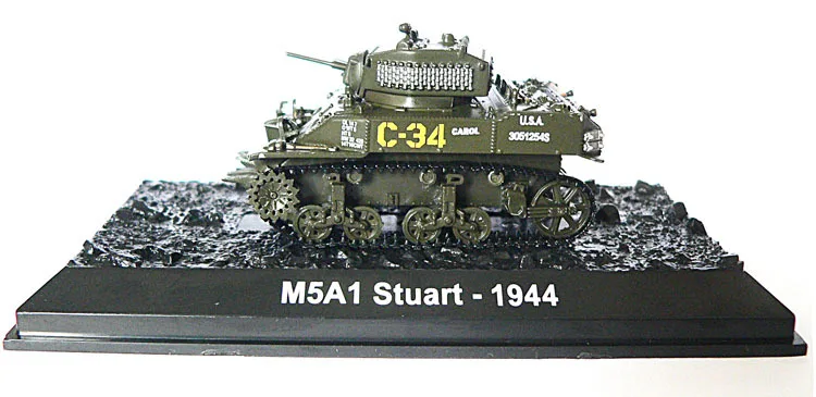 RIAN DAY 1/72 масштаб военная модель игрушки M5A1 Стюарт литья под давлением металлический Танк модель игрушки для коллекции/подарок