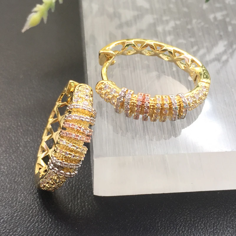 Lanyika модные ювелирные изделия Роскошные отличительные круглые ушные петли микропокрытие серьги на свадебную вечеринку романтический свадебный Повседневный лучший подарок