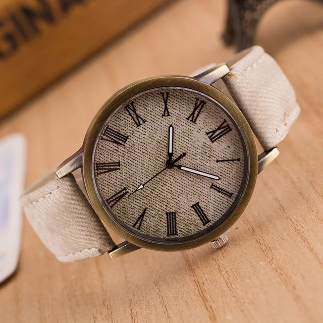 2018 New Design Canvas Quartz Watches Women Men Unisex Fashion Casual Antique Le 2018 New Design Canvas Quartz Watches Women Men Unisex Fashion Casual Antique Le