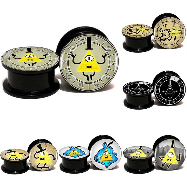 ear plug 8 pairs gravity falls mysteries bill cipher wheel ear plug