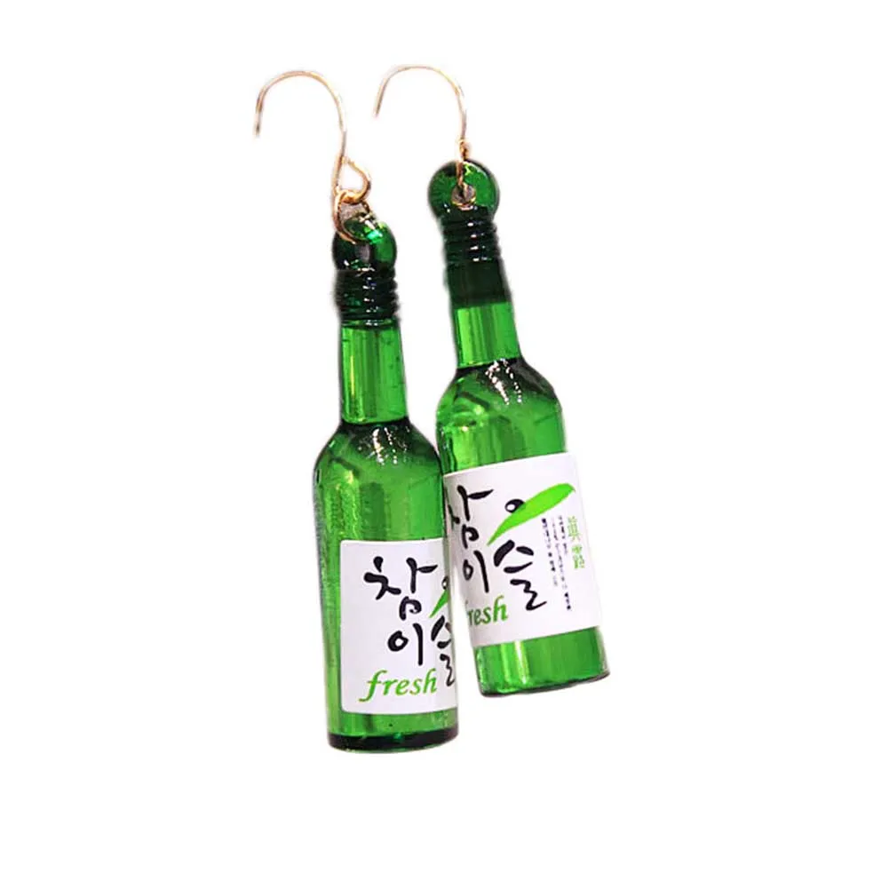 

2019 Newest Concise Competitive Products Fashion Earrings Korean Style Unique The Wine Bottle Pattern Eardrops Dangler For Women