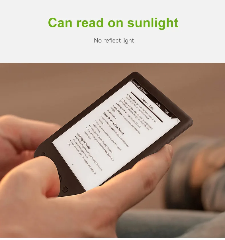 8GB E book reader 6 inch E ink screen built in