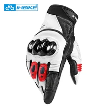 INBIKE Перчатки для мотоциклистов из натуральной кожи, мужские зимние термальные перчатки для горного велосипеда, перчатки с сенсорным экраном, 3 мм, EVA, ладонная накладка, Guantes Moto Luvas