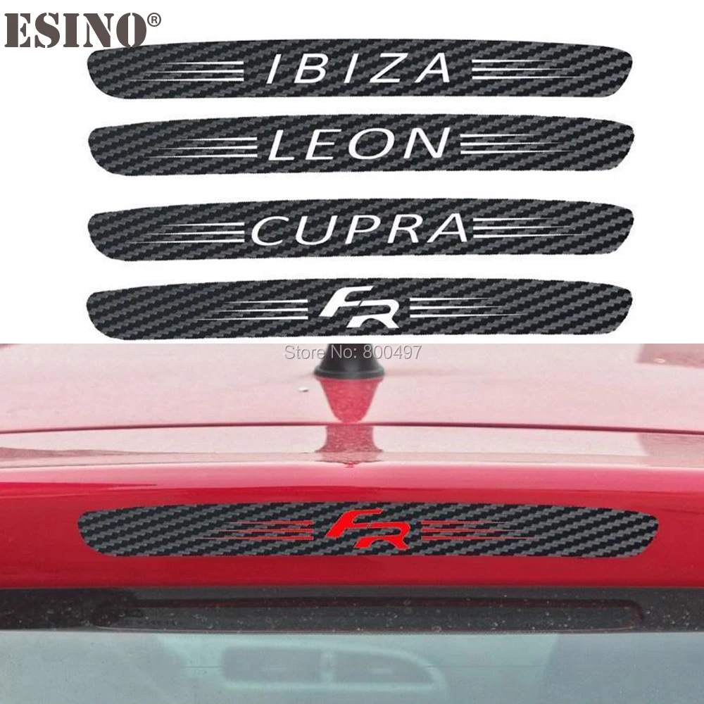 

New Car Styling Car Cover Protective Carbon Fiber Vinyl Sticker High Brake Light Decorative Decal for Seat Ibiza Leon Cupra FR