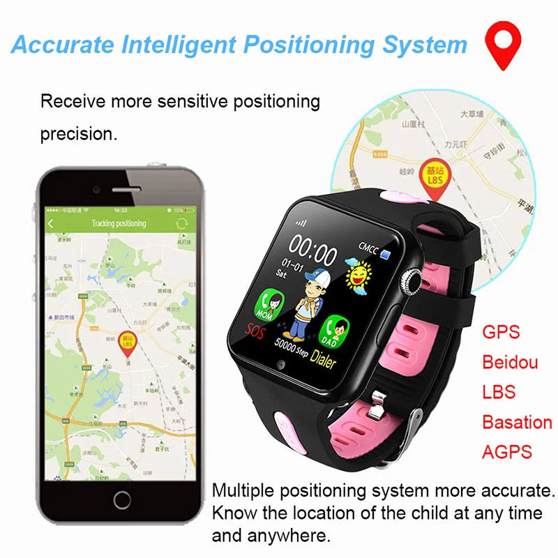 Смарт часы детей V5K малыш группа gps трек спорт ребенок Smartwatch Водонепроницаемый
