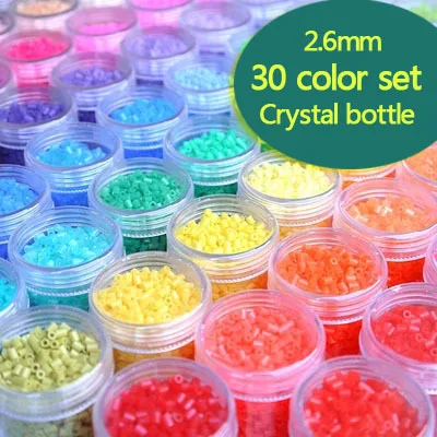 

2.6mm 30 bottle/lot 1lot=14000pcs 30color perler hama bead education kid diy toy tweezer fuse iron paper kit craft pegboard