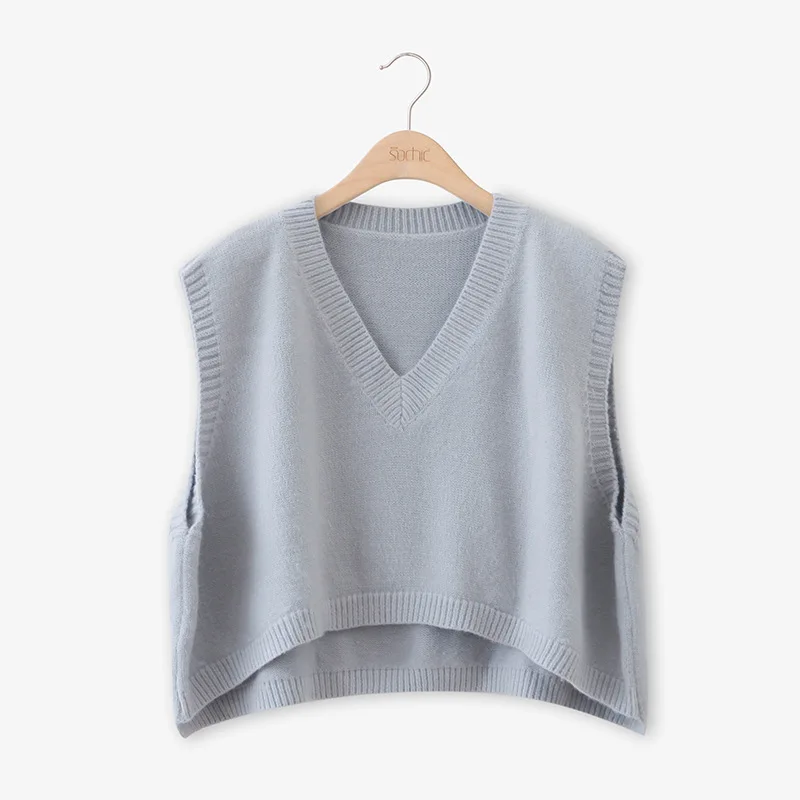 cropped v neck sweater vest