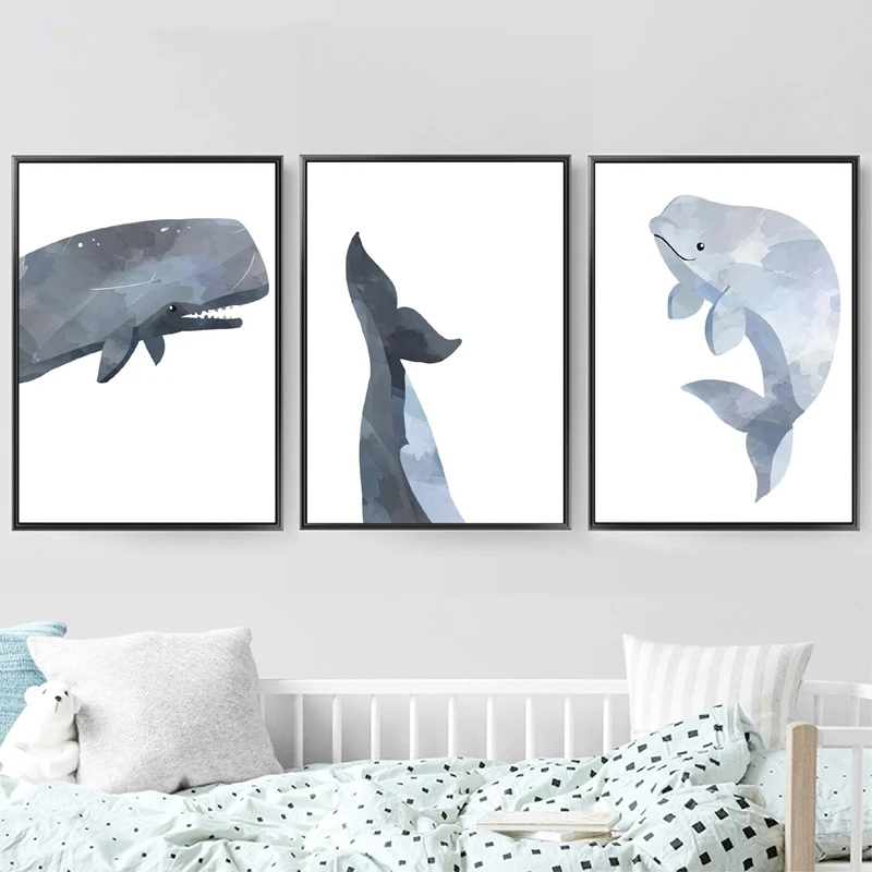 Whale Animal Canvas Art Painting Home Decor