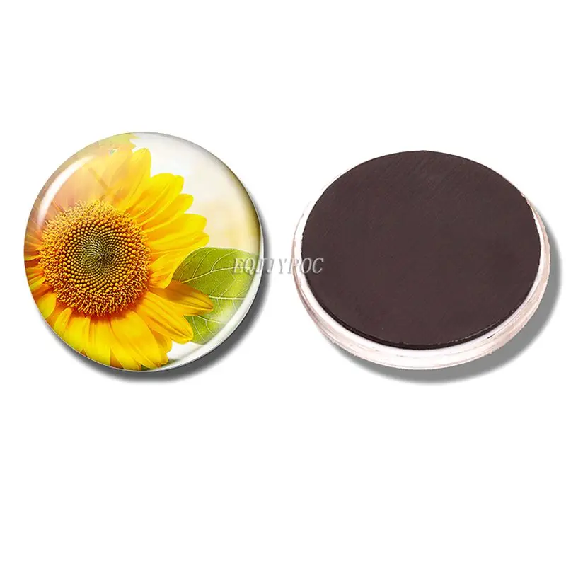PACK OF 3 Подсолнечник магнит на холодильник helianthus магниты на холодильник кабошон доска для сообщений цветочное украшение на холодильник наклейка домашний декор - Цвет: PACK OF 3