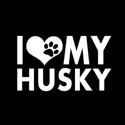 Husky I Love Heart наклейка с собакой щенок наклейка о животных виниловые наклейки на окна животных 10x6 см