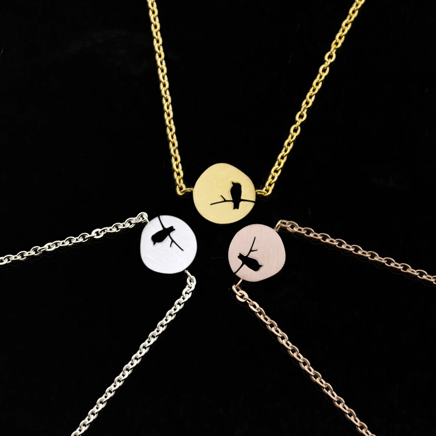 Cadeia do Aço Redondo de Ouro Atacado Peças Pássaro Ramo Pulseira Retro Mulheres Moda Jóias Inoxidável Disco Bff Pulseiras Bijoux 10 no