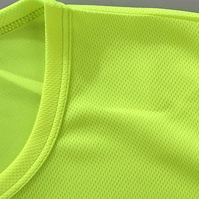 Fitness Sports Running T-shirt Fluorescent Yellow Orange High Visibility Work T-shirt Breathable