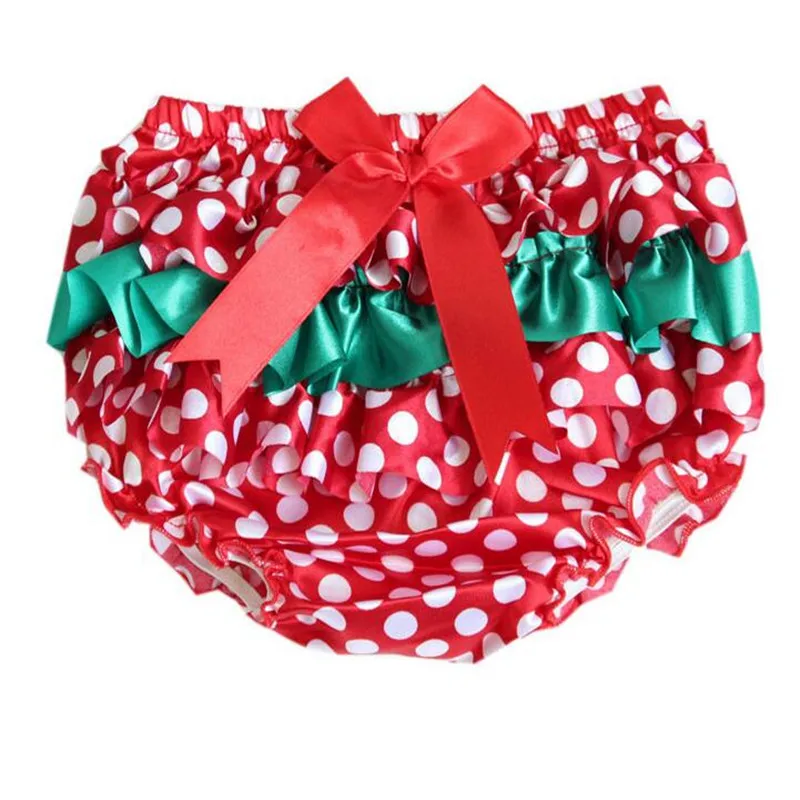 wholesale christmas baby bloomer red white polka dots christmas ruffle bloomers