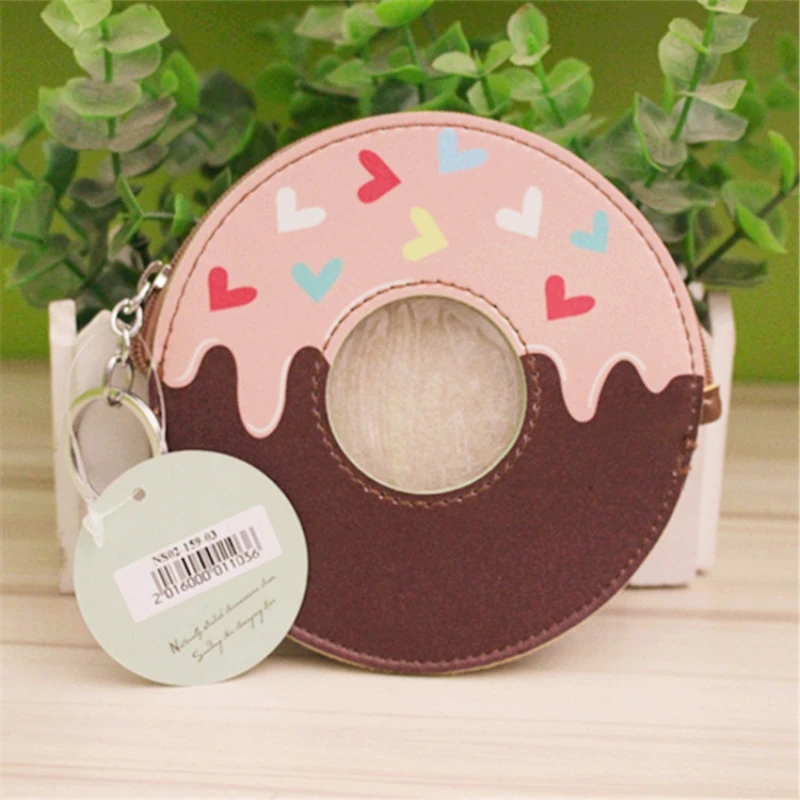 

PACGOTH Creative PVC waterproof Cute Carton Candy color Purse Dessert donuts summer sweet hearts zipper Coin Purses Money bag