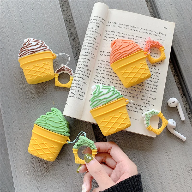 New Wireless Bluetooth Earphone 3D Case For Apple AirPods Silicone Headphones Cases For Airpods Protective Cover Cute Key Ring (10)
