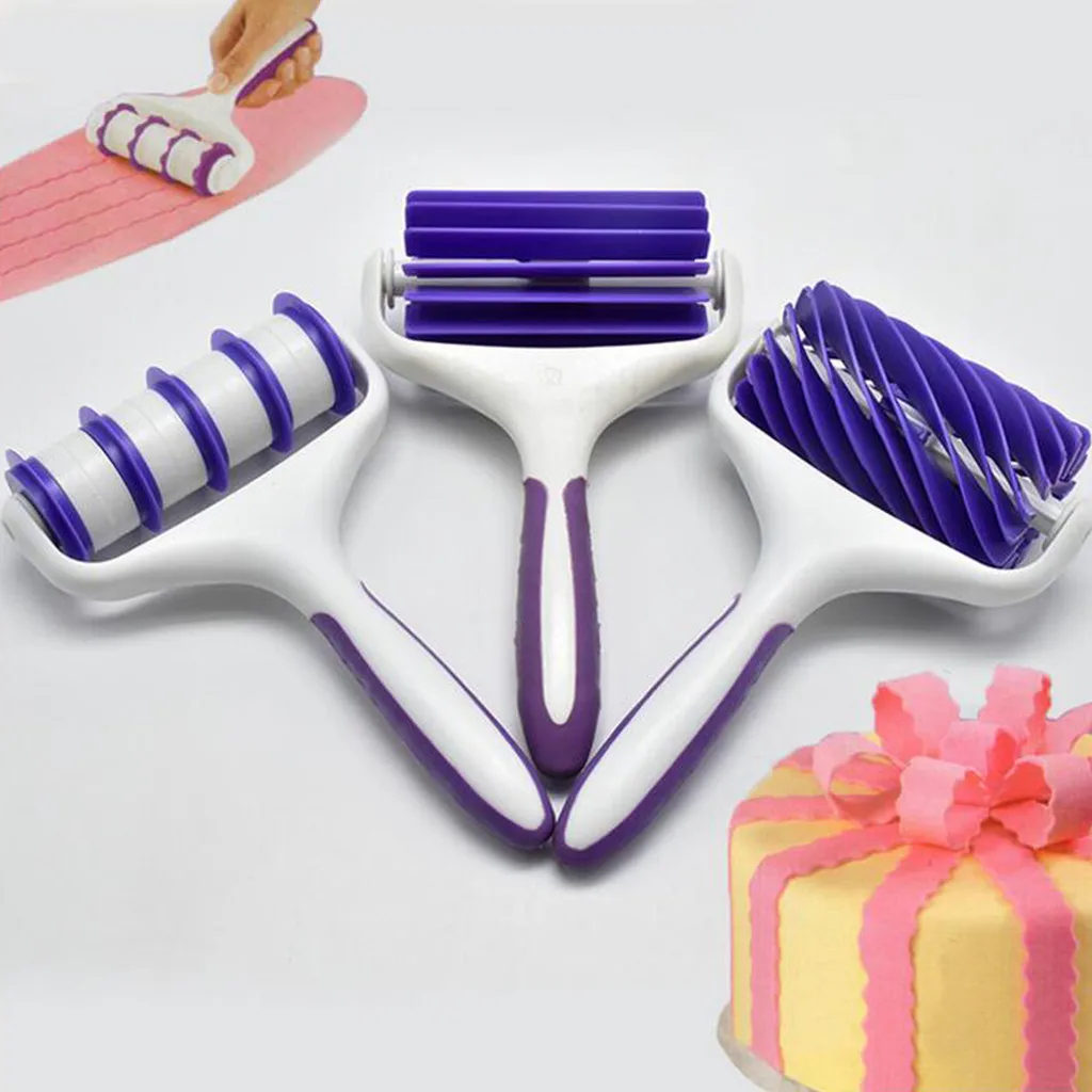 

Cake Fondant Strip Ribbon Cutter Lattice Embosser Dough Roller Craft Cake Pattern Decorating Pizza Cracker Slices Baking Tools