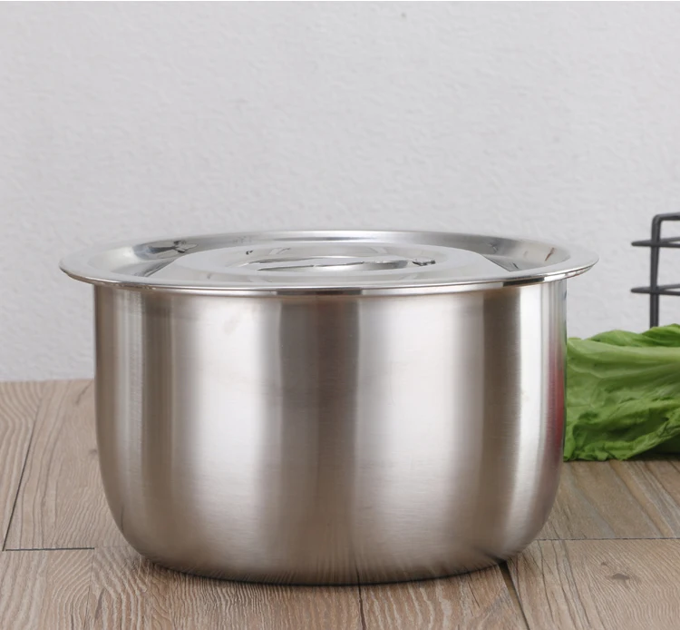 Salad Food Mixing Bowl SUS 304 Stainless Steel Large Soup Bowl with lid tableware useful kitchen cooking tool utensil