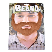 1Pcs Brown Halloween Beard Adult Men Fake Beard Mustache With Elastic Band Adult Gag Toys Festival Party Supplies