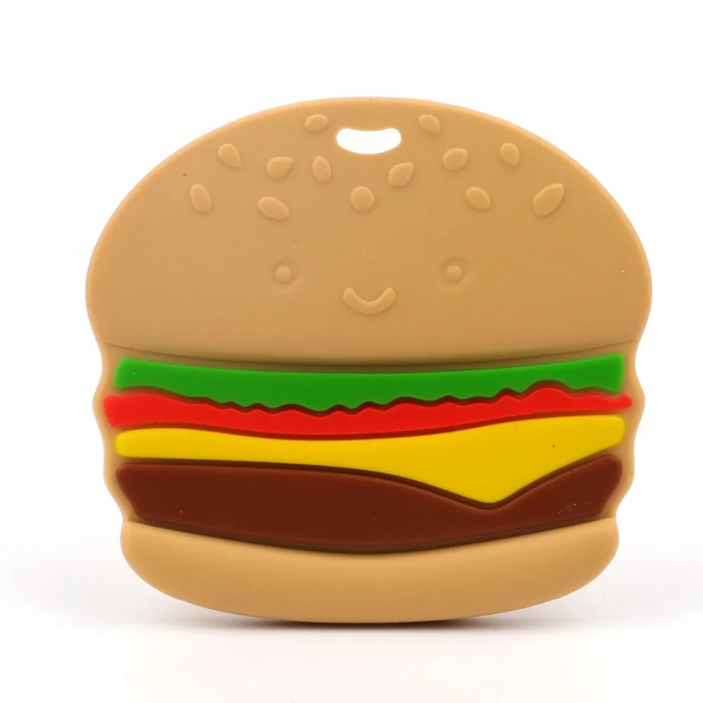 

TYRY.HU 1PC Hamburger Chips Food Grade Silicone Teether BPA free Baby Teether Nursing Toy for Baby Teething Nursing Accessories