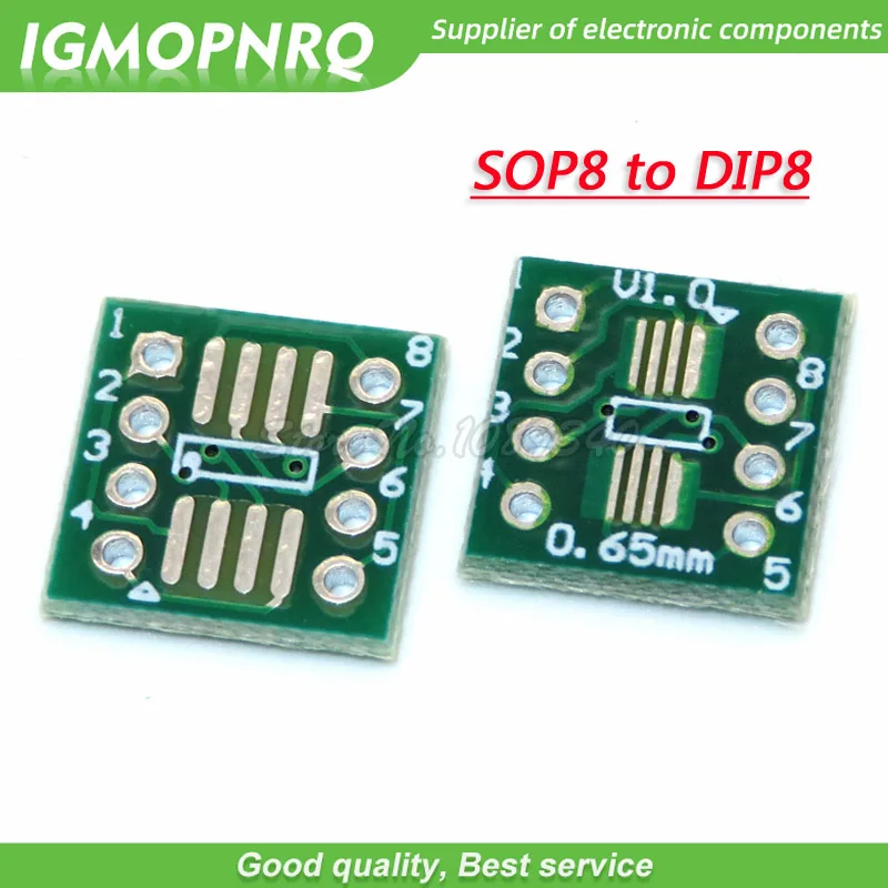 TSSOP8 плата для передачи от SOP8 до DIP8 100 шт. адаптер DIP Pin Pitch погружения SOP 8 1 2 5