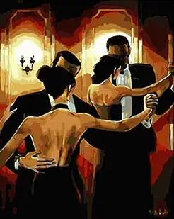 

MaHuaf-W001 Charm of the pre-war Polish Tango painting by numbers art canvas painting with acrylic paints for living room