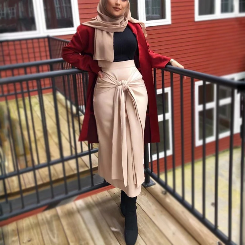 Кружевные однотонные многослойные юбки Цвет длинная юбка женская 4 цвета с оборками с длинными рукавами Турции или вечернее платье Дубай платье в мусульманском стиле Костюмы