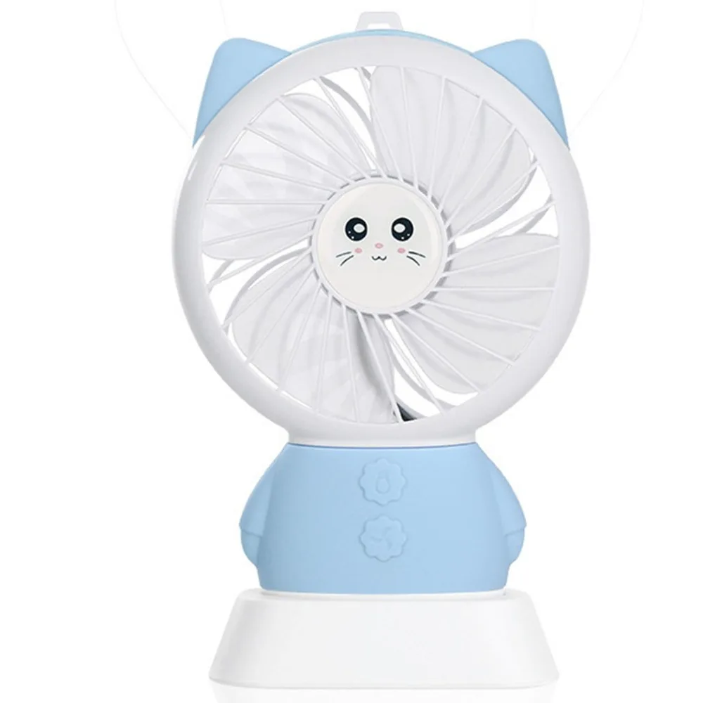 

2018 new Portable Cat Hand Fan Battery Operated USB Power Handheld Mini Fan Cooler with Strap