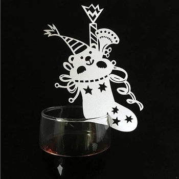 

10 Colors Christmas Socks Laser Cut Paper Place Card / Escort Card / Cup Card/ Wine Glass Card For Wedding Xmas Christmas Favors