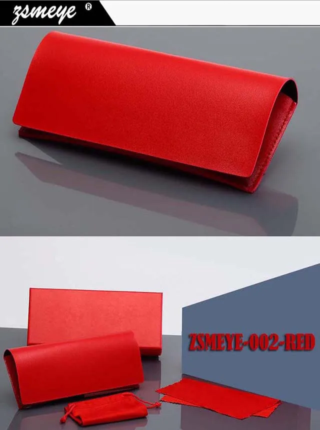 

ZSMEYE 2019 Soft leather Glasses Case High Quality Case 4 items Sunglasses Case with Bag Clean cloth PU glasses case Zipper box