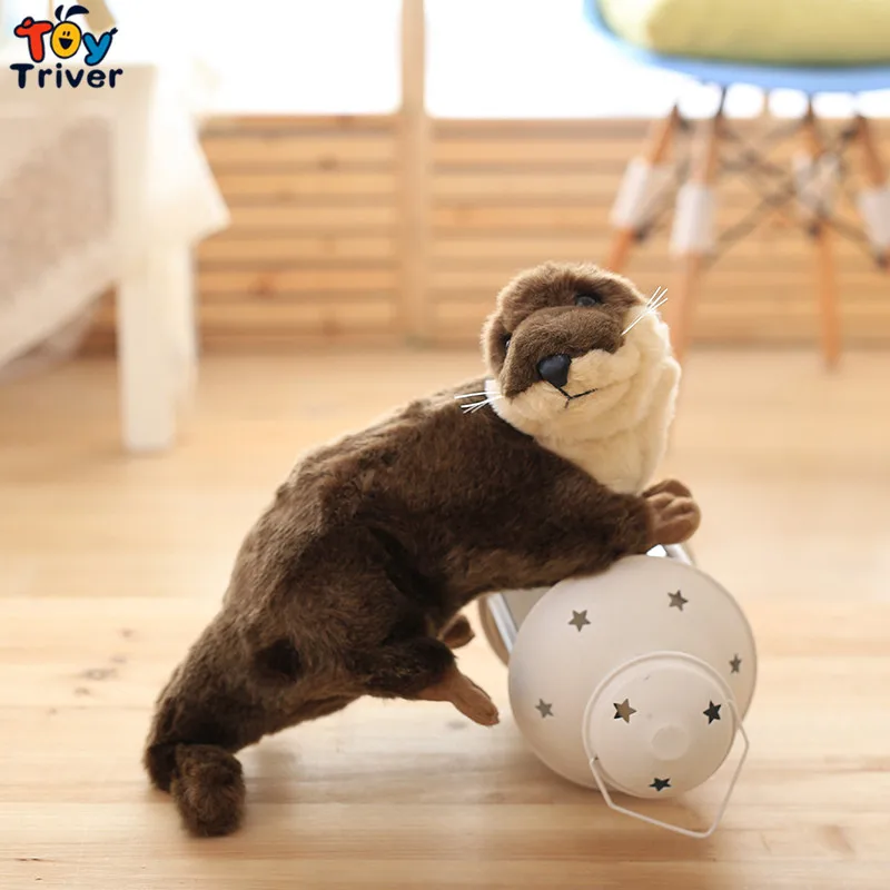 

40cm Simulatioon Plush The Sea Otter Toy Stuffed Cute Otters Doll Toys Wild Animals Children Kids Student Special Gift Triver