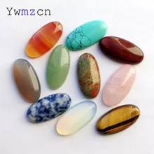 Cabochon de cabine ovale en pierre naturelle mixte, 15x30MM, pour la fabrication de bijoux, 10 pièces/lot, livraison gratuite, vente en gros