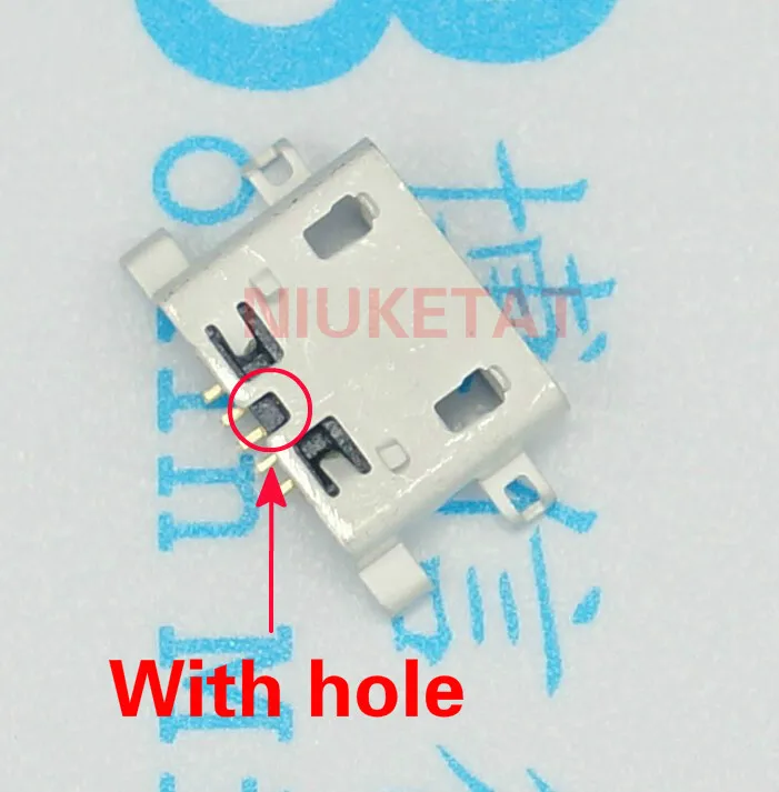 100 шт. разъем Micro USB 5pin 0,8 мм B Тип с отверстием женский для мобильного телефона Micro USB разъем 5-контактный разъем зарядки