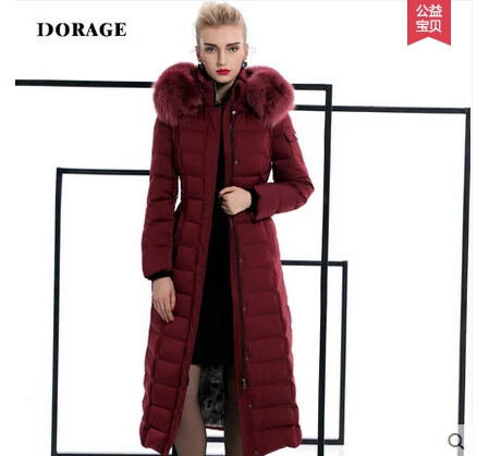 Cheap 2015 New  Winter Thicken Warm Woman Down jacket Coat Parkas Outerwear Hooded Slim Fox Fur collar Long Plus Size 2XXL Goose High
