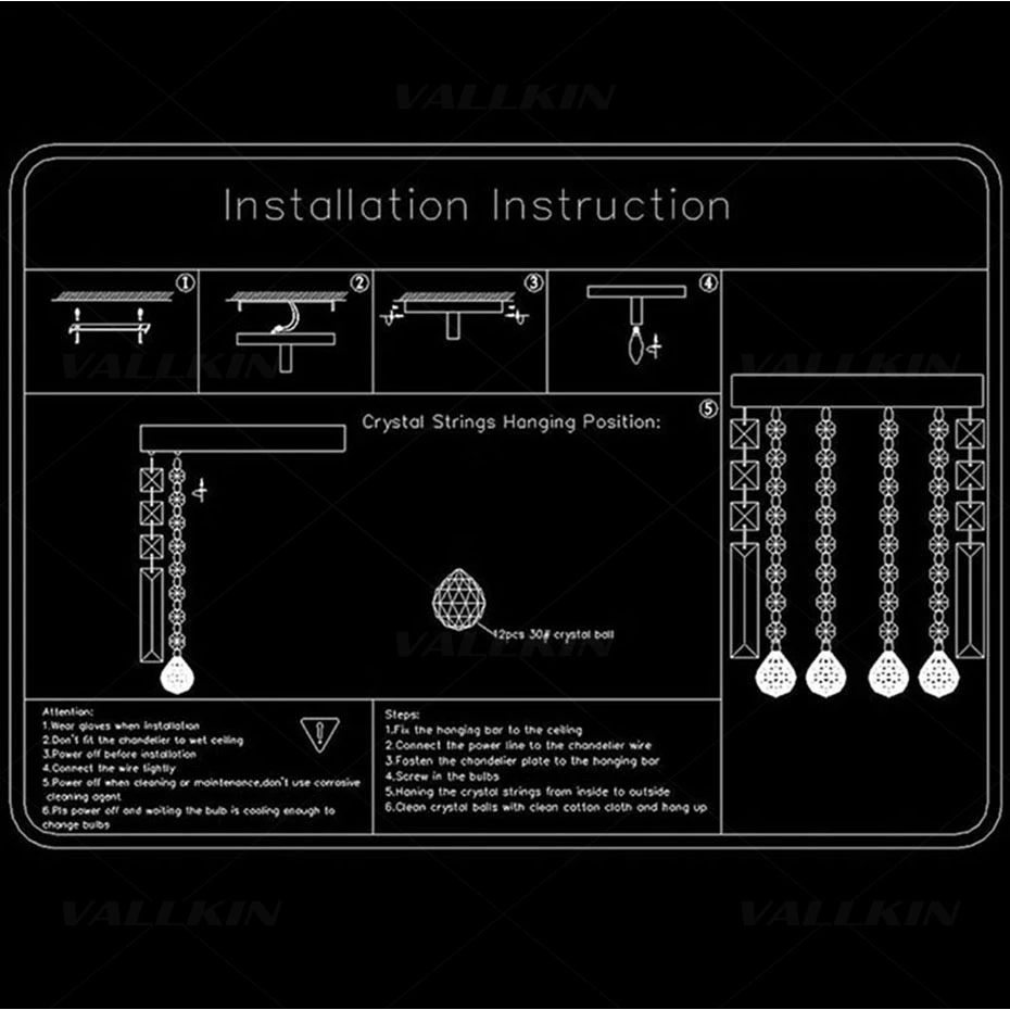 VALLKIN/ED Кулон Свет Современные подвесные светильники с K9 с украшением в виде кристаллов для Обеденная домашние тапочки для отеля, для дома светодиодный