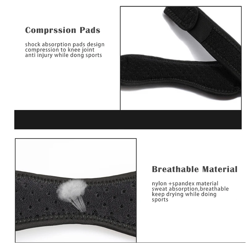 GXGM 4 Pezzi Cinghie di Supporto per Tendine Rotuleo, Fascia per Ginocchio in Silicone Flessibile per Ginocchio Cinghia per Rotula Tendine Rotuleo Cinghia per Ginocchio Anelli Stabilizzatori Fissi