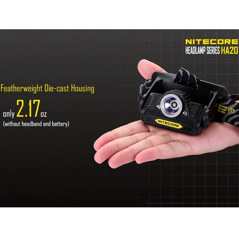 

Nitecore HA20 3 modes XP G2 led Bike Bicycle Cycling Head lamp Headlight Head Light 2aa torch+waterproof ring For Hiking Camping