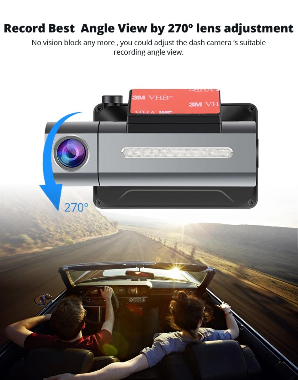 ANSTAR Dash Cam smart Car 3 дюйма 1080P HD видео запись с функцией Wi-Fi камера заднего вида мониторинг парковки Dash камера