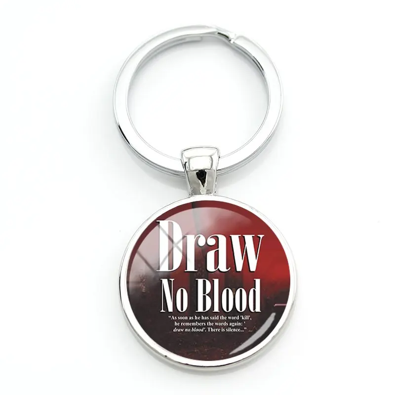 JWEIJIAO Keep Calm and No Blood, брелок для ключей, цепочка для ключей с надписью «avidad's widers», стеклянный кабошон, художественное изображение, ювелирные изделия на заказ, QF90 - Цвет: QF91
