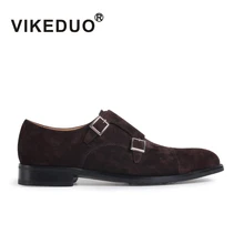 Vikeduo/ г.; модная обувь ручной работы из натуральной кожи с пряжкой; деловые, вечерние, свадебные туфли; оригинальные дизайнерские мужские туфли-монки