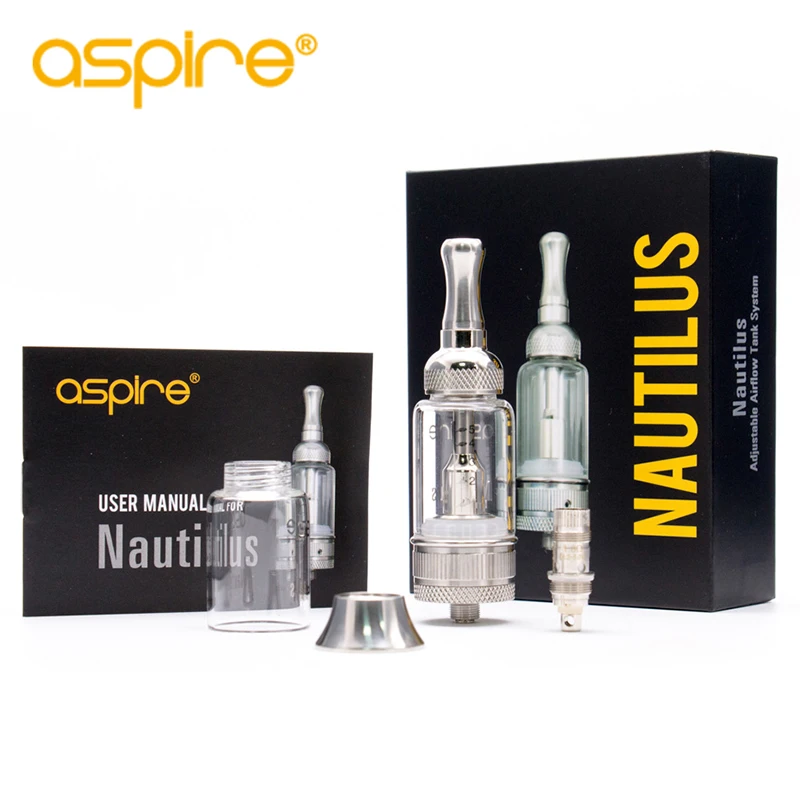 Original Aspire Nautilus Tank Kit Adjustable Airflow 5ml Clearomizer Pyrex Glass Tank with