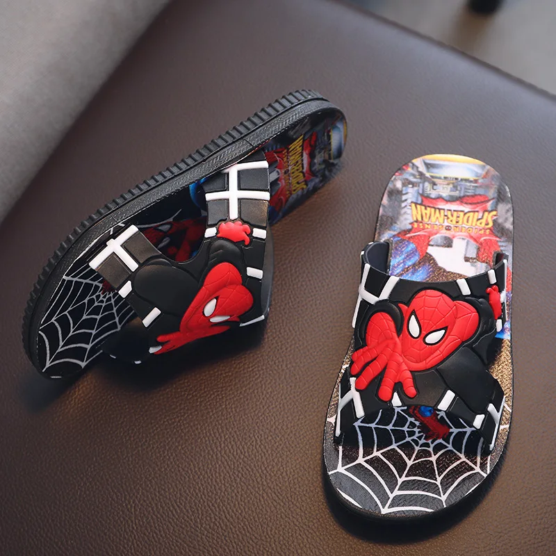 

2019 Cartoon Children Slippers Spider Man Boys Slippers Beach Summer Kids Slippers Indoor Shoes Home Sandals For Boys