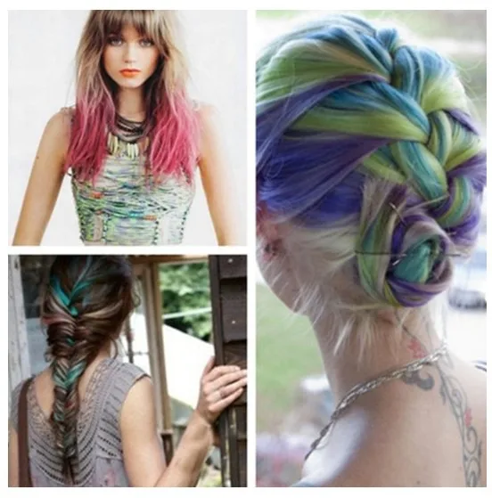 12 Colors Fashion Hot Fast Non toxic Temporary Pastel Hair ...