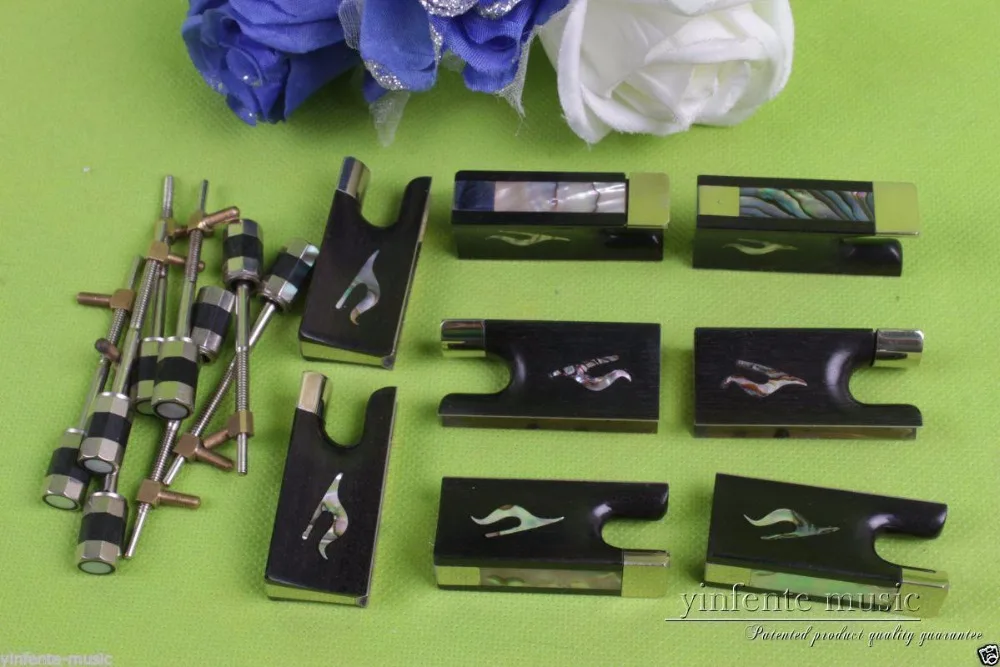 

New violin bow parts,5 sets ebony violin bow frog good inlay Top grade #629