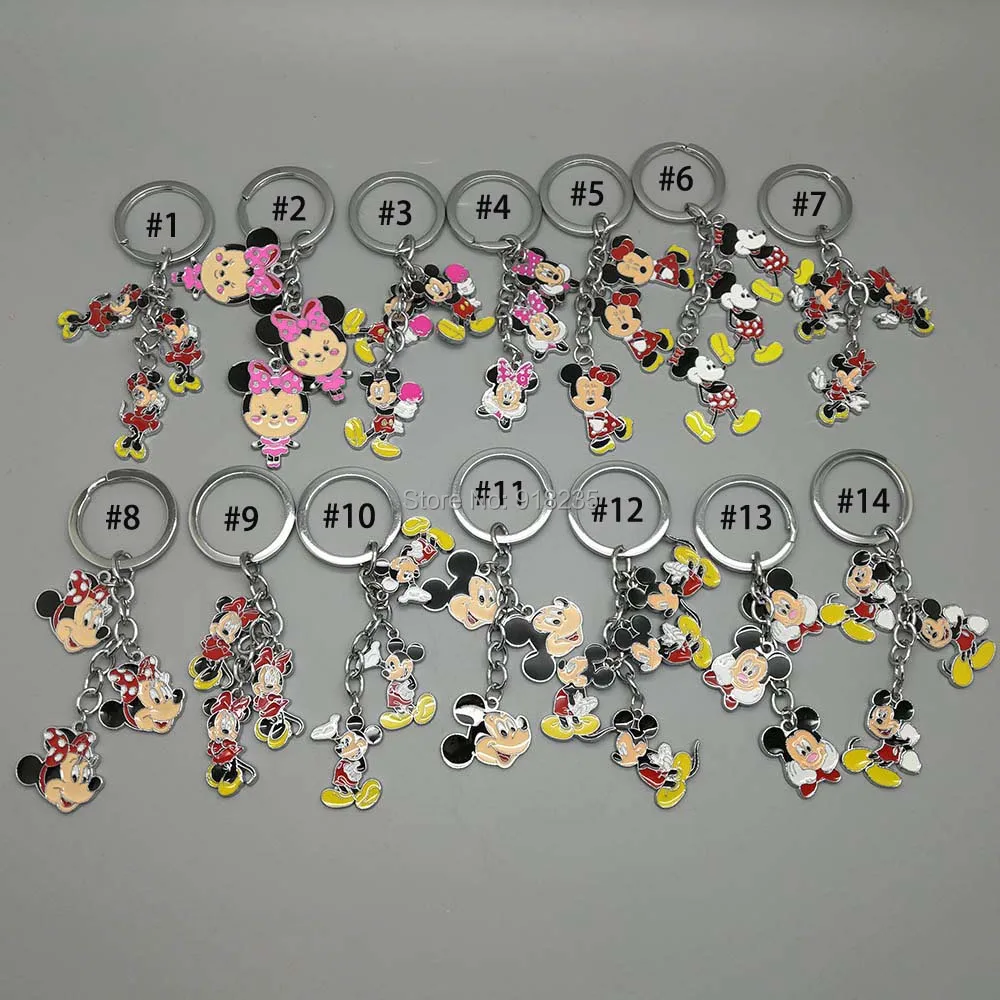 

20/Lot Minnie Mickey Mouse Keychain Cartoon Bag Charm Keyring Toy
