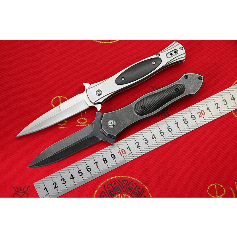 

LOVOCOO 440C blade Steel ebony handle Flipper folding knife Outdoor camping hunting pocket fruit knives EDC tools survival