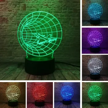 

Amazing 3D Time Machine Night Light Airplane Horn Shape Mood Lamp 7 Color Change Gradient Friend Family Child Birthday Xmas Gift