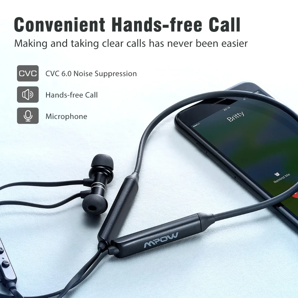 Mpow A4 Wireless Earphones APTX Stereo Noise Cancelling Headphones Waterproof Sport Earphones With Mic With 13H Playing Time