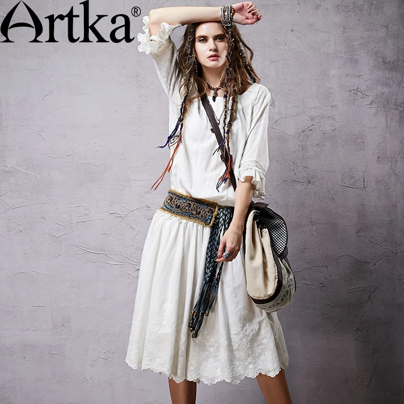 Artka женская весна чешские белое платье 2015 новое поступление дышащий материал