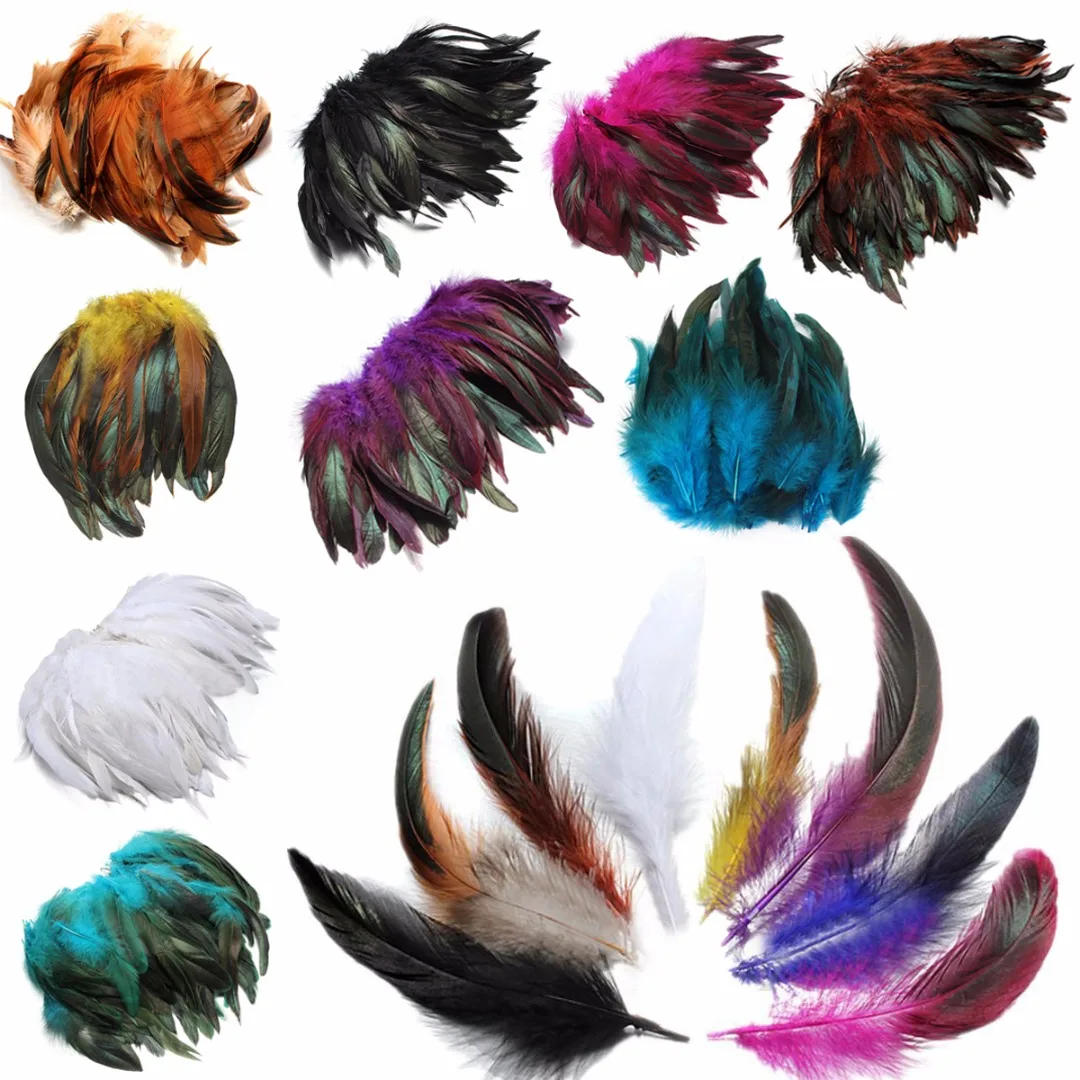 DIY Sale 100pcs / lot cheap pheasant feather, 5-8inch13-20cm, natural color rooster feathers DIY chicken feather jewelry plume