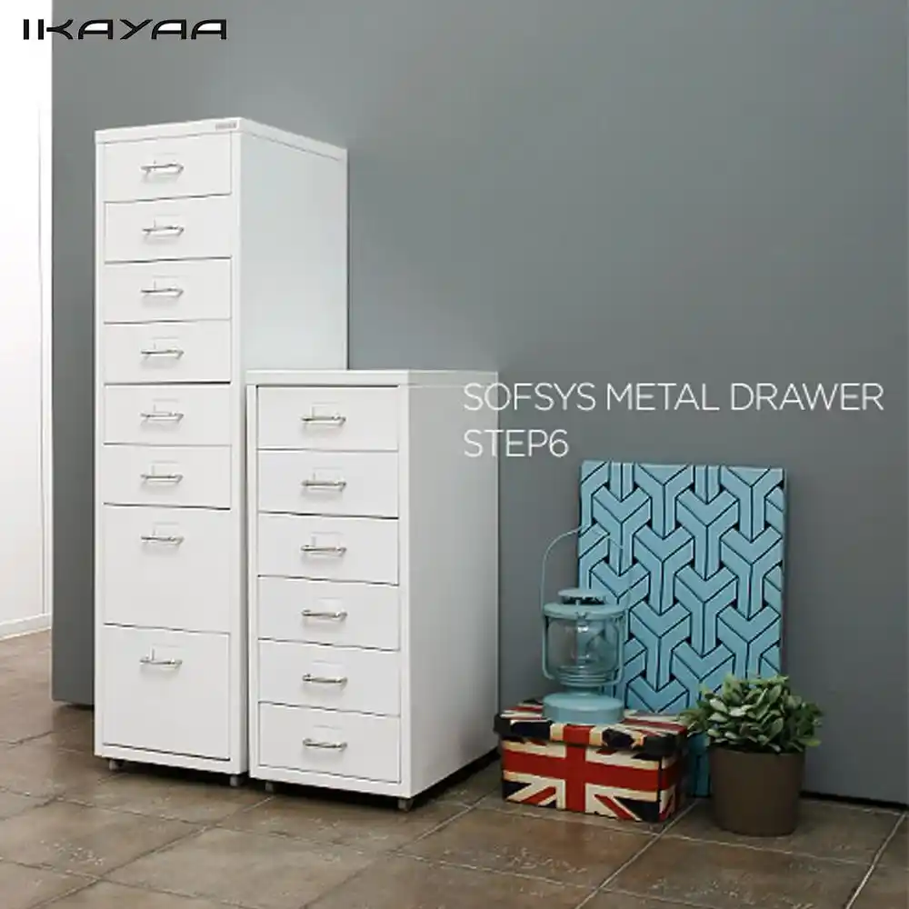 Ikayaa Metal Drawer Filing Cabinet Detachable Mobile Steel File